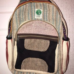 Nepal Apparels 100% Hemp Multicolored Backpack